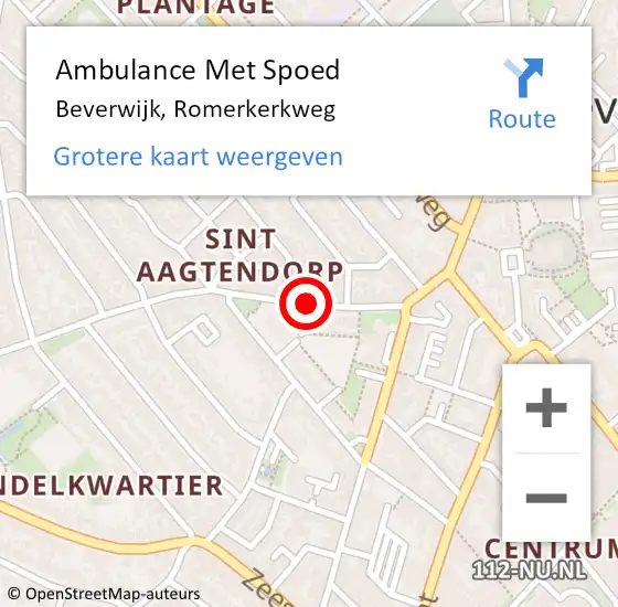 Locatie op kaart van de 112 melding: Ambulance Met Spoed Naar Beverwijk, Romerkerkweg op 15 augustus 2023 09:07