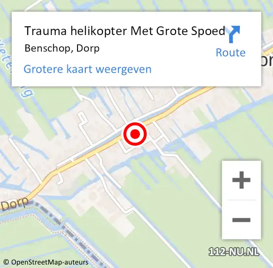 Locatie op kaart van de 112 melding: Trauma helikopter Met Grote Spoed Naar Benschop, Dorp op 15 augustus 2023 10:27
