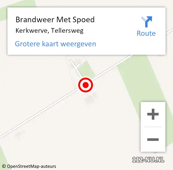Locatie op kaart van de 112 melding: Brandweer Met Spoed Naar Kerkwerve, Tellersweg op 4 september 2014 20:36