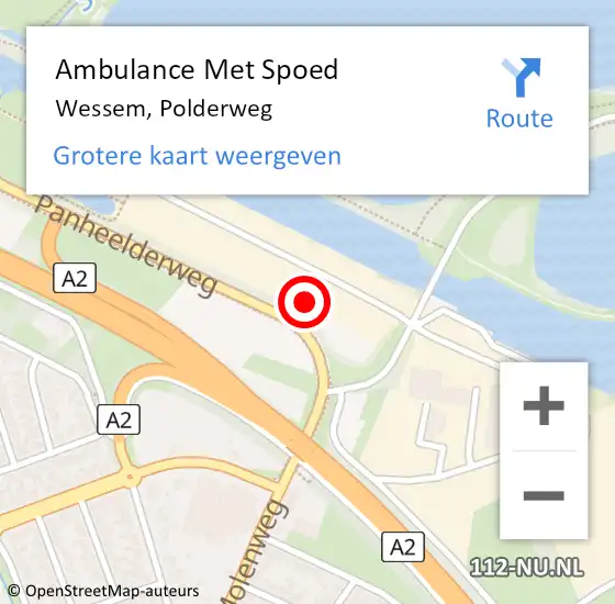 Locatie op kaart van de 112 melding: Ambulance Met Spoed Naar Wessem, Polderweg op 15 augustus 2023 15:23