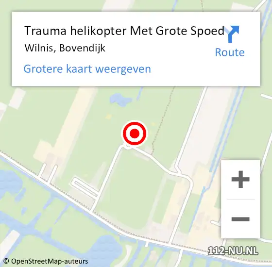 Locatie op kaart van de 112 melding: Trauma helikopter Met Grote Spoed Naar Wilnis, Bovendijk op 15 augustus 2023 16:11