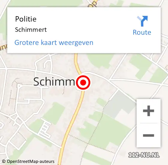 Locatie op kaart van de 112 melding: Politie Schimmert op 16 augustus 2023 11:15