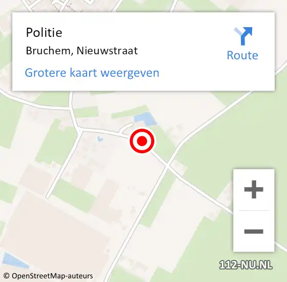 Locatie op kaart van de 112 melding: Politie Bruchem, Nieuwstraat op 16 augustus 2023 14:36