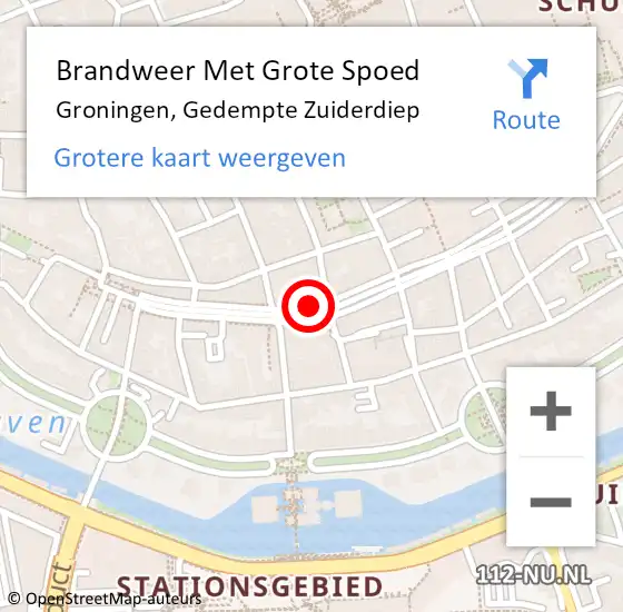 Locatie op kaart van de 112 melding: Brandweer Met Grote Spoed Naar Groningen, Gedempte Zuiderdiep op 17 augustus 2023 10:53