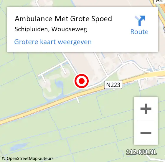 Locatie op kaart van de 112 melding: Ambulance Met Grote Spoed Naar Schipluiden, Woudseweg op 17 augustus 2023 11:24