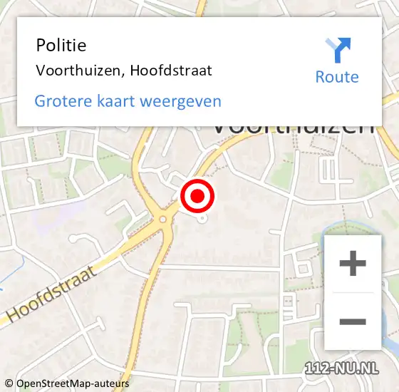 Locatie op kaart van de 112 melding: Politie Voorthuizen, Hoofdstraat op 17 augustus 2023 15:14