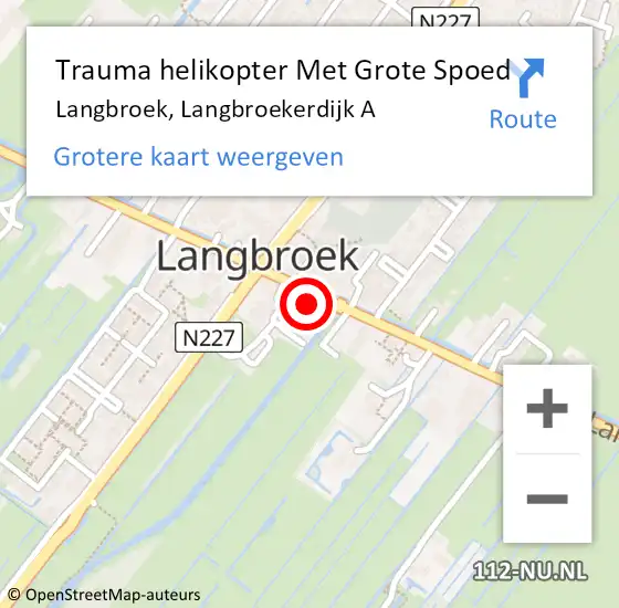 Locatie op kaart van de 112 melding: Trauma helikopter Met Grote Spoed Naar Langbroek, Langbroekerdijk A op 17 augustus 2023 15:49