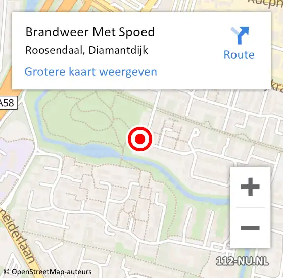 Locatie op kaart van de 112 melding: Brandweer Met Spoed Naar Roosendaal, Diamantdijk op 17 augustus 2023 18:00