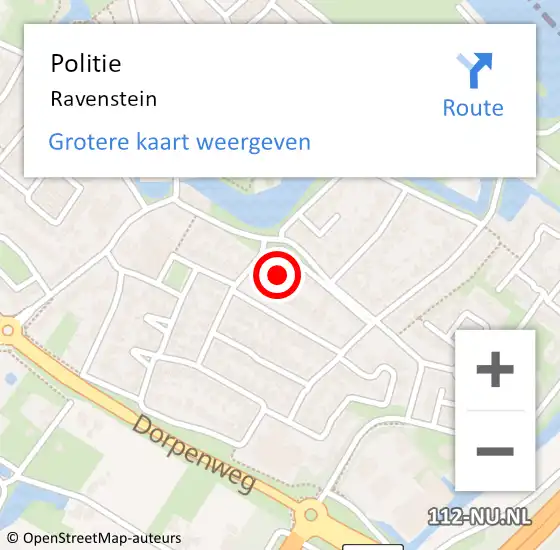 Locatie op kaart van de 112 melding: Politie Ravenstein op 17 augustus 2023 18:30