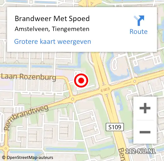 Locatie op kaart van de 112 melding: Brandweer Met Spoed Naar Amstelveen, Tiengemeten op 17 augustus 2023 20:18