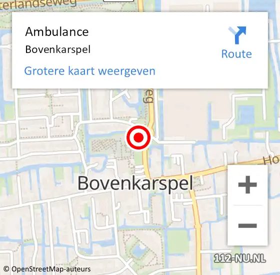 Locatie op kaart van de 112 melding: Ambulance Bovenkarspel op 17 augustus 2023 20:49