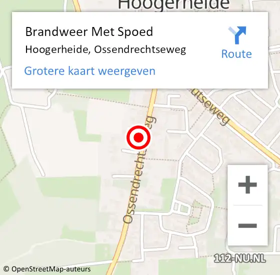 Locatie op kaart van de 112 melding: Brandweer Met Spoed Naar Hoogerheide, Ossendrechtseweg op 17 augustus 2023 21:43