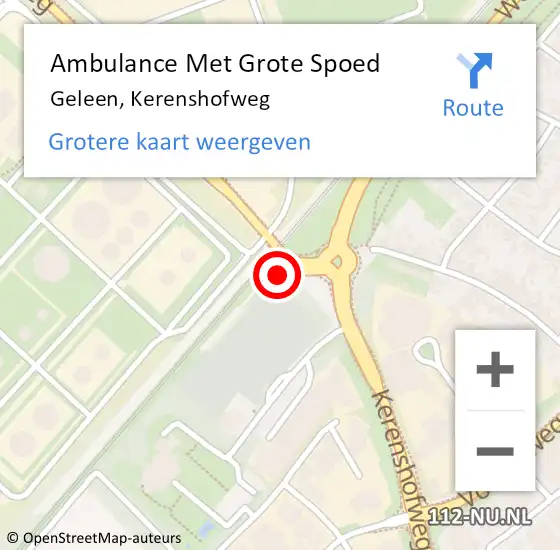 Locatie op kaart van de 112 melding: Ambulance Met Grote Spoed Naar Geleen, Kerenshofweg op 17 augustus 2023 23:55