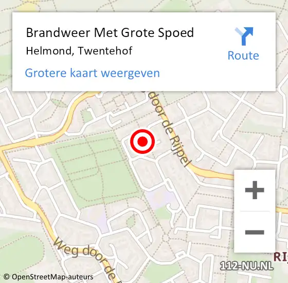 Locatie op kaart van de 112 melding: Brandweer Met Grote Spoed Naar Helmond, Twentehof op 18 augustus 2023 01:49