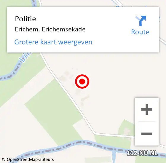 Locatie op kaart van de 112 melding: Politie Erichem, Erichemsekade op 18 augustus 2023 06:54