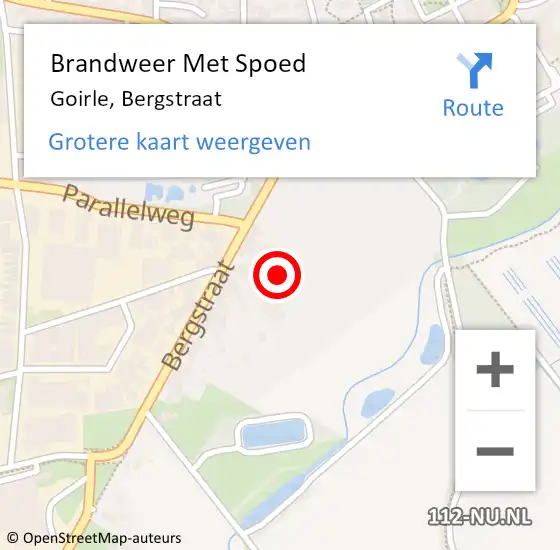 Locatie op kaart van de 112 melding: Brandweer Met Spoed Naar Goirle, Bergstraat op 18 augustus 2023 08:05