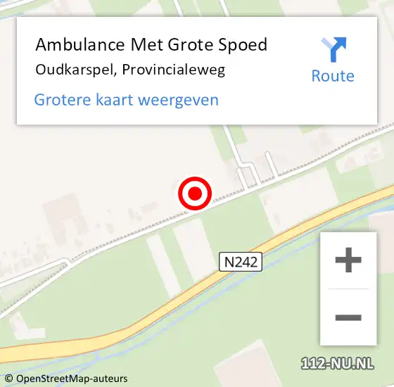 Locatie op kaart van de 112 melding: Ambulance Met Grote Spoed Naar Oudkarspel, Provincialeweg op 18 augustus 2023 08:48