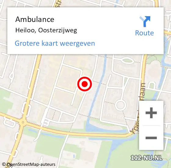 Locatie op kaart van de 112 melding: Ambulance Heiloo, Oosterzijweg op 18 augustus 2023 09:27