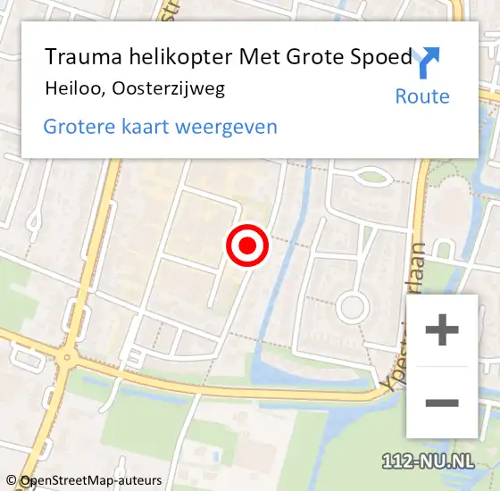 Locatie op kaart van de 112 melding: Trauma helikopter Met Grote Spoed Naar Heiloo, Oosterzijweg op 18 augustus 2023 09:28