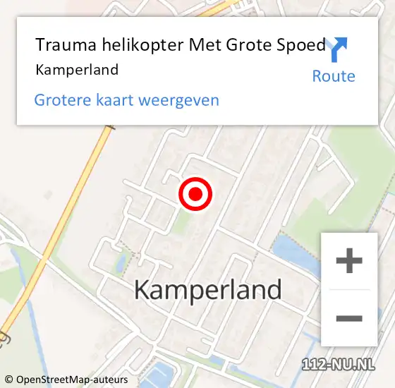 Locatie op kaart van de 112 melding: Trauma helikopter Met Grote Spoed Naar Kamperland op 18 augustus 2023 11:36