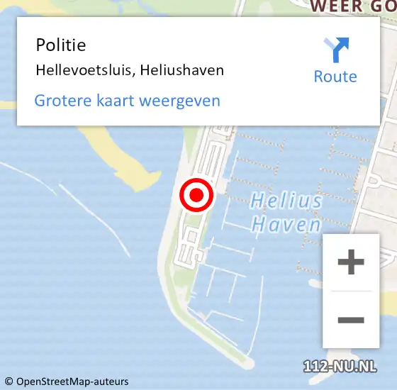 Locatie op kaart van de 112 melding: Politie Hellevoetsluis, Heliushaven op 18 augustus 2023 11:40
