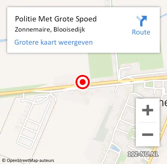 Locatie op kaart van de 112 melding: Politie Met Grote Spoed Naar Zonnemaire, Blooisedijk op 18 augustus 2023 15:26