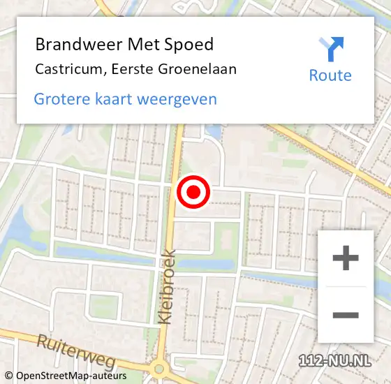 Locatie op kaart van de 112 melding: Brandweer Met Spoed Naar Castricum, Eerste Groenelaan op 18 augustus 2023 18:50