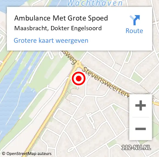 Locatie op kaart van de 112 melding: Ambulance Met Grote Spoed Naar Maasbracht, Dokter Engelsoord op 18 augustus 2023 20:50