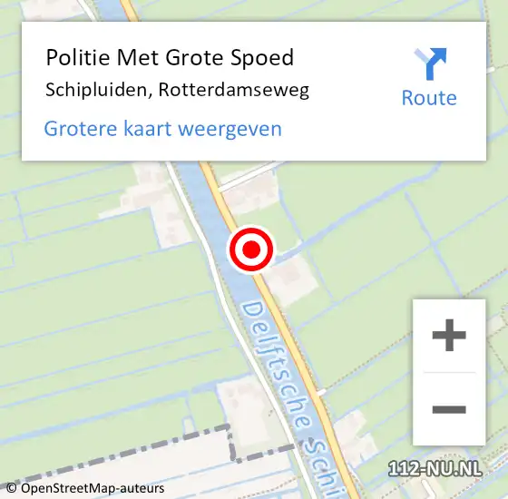 Locatie op kaart van de 112 melding: Politie Met Grote Spoed Naar Schipluiden, Rotterdamseweg op 19 augustus 2023 01:21