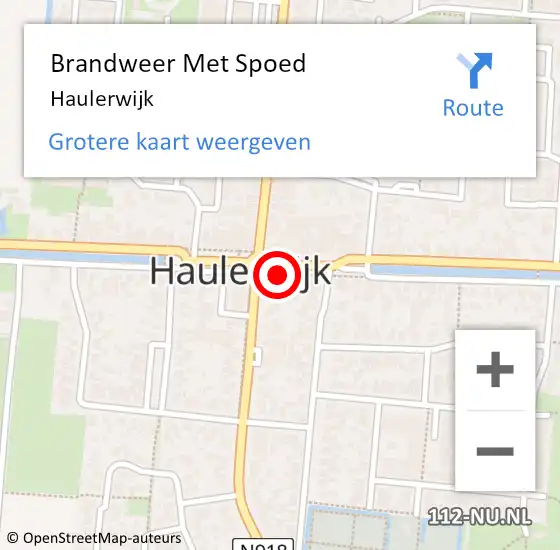 Locatie op kaart van de 112 melding: Brandweer Met Spoed Naar Haulerwijk op 19 augustus 2023 09:52