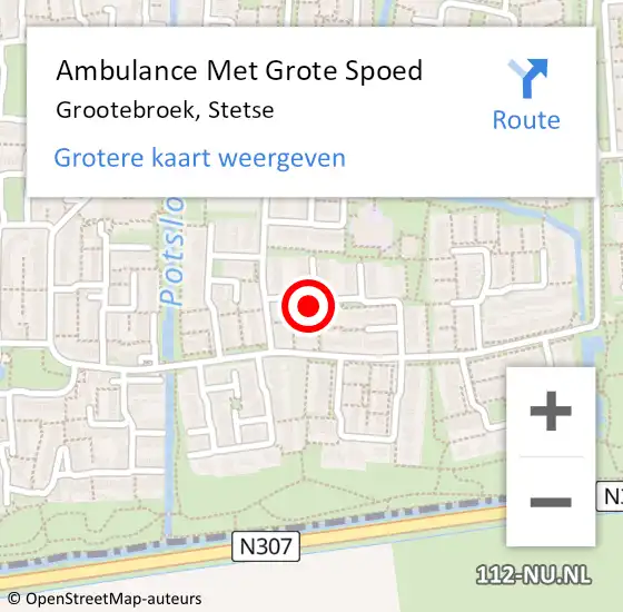 Locatie op kaart van de 112 melding: Ambulance Met Grote Spoed Naar Grootebroek, Stetse op 19 augustus 2023 10:22