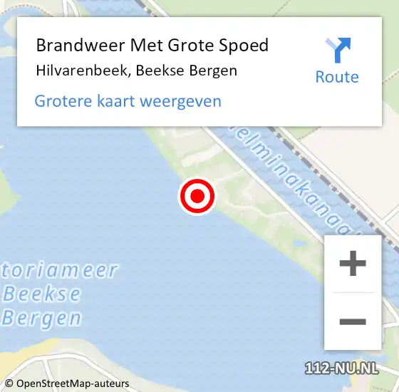 Locatie op kaart van de 112 melding: Brandweer Met Grote Spoed Naar Hilvarenbeek, Beekse Bergen op 19 augustus 2023 10:51