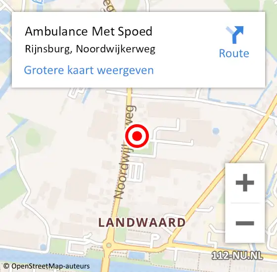Locatie op kaart van de 112 melding: Ambulance Met Spoed Naar Katwijk, Noordwijkerweg op 19 augustus 2023 13:23