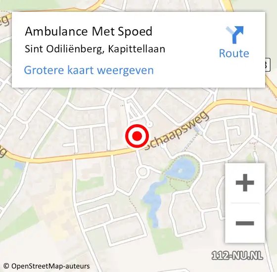 Locatie op kaart van de 112 melding: Ambulance Met Spoed Naar Sint Odiliënberg, Kapittellaan op 19 augustus 2023 16:10