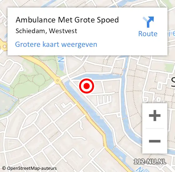 Locatie op kaart van de 112 melding: Ambulance Met Grote Spoed Naar Schiedam, Westvest op 19 augustus 2023 16:17