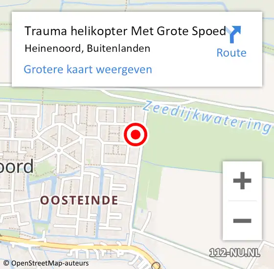 Locatie op kaart van de 112 melding: Trauma helikopter Met Grote Spoed Naar Heinenoord, Buitenlanden op 19 augustus 2023 17:57