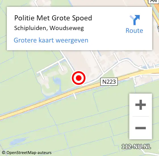 Locatie op kaart van de 112 melding: Politie Met Grote Spoed Naar Schipluiden, Woudseweg op 19 augustus 2023 21:06