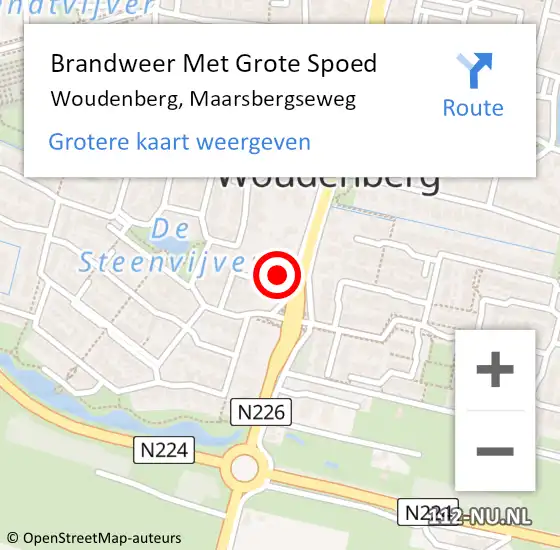 Locatie op kaart van de 112 melding: Brandweer Met Grote Spoed Naar Woudenberg, Maarsbergseweg op 19 augustus 2023 22:12