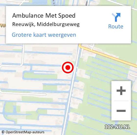 Locatie op kaart van de 112 melding: Ambulance Met Spoed Naar Reeuwijk, Middelburgseweg op 20 augustus 2023 00:40