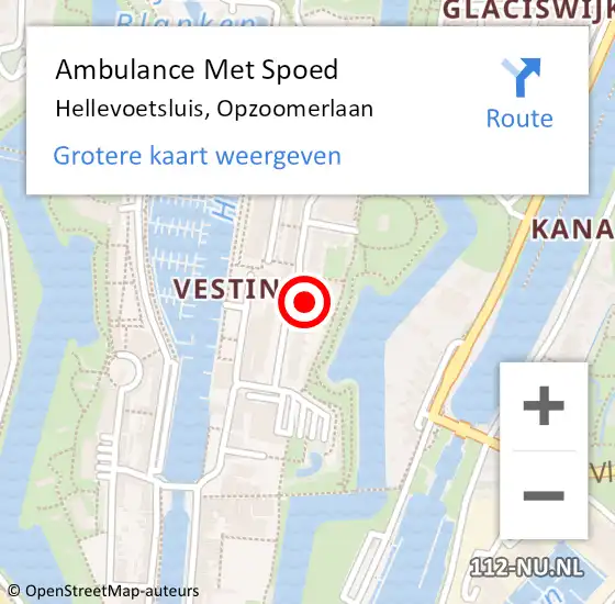 Locatie op kaart van de 112 melding: Ambulance Met Spoed Naar Hellevoetsluis, Opzoomerlaan op 20 augustus 2023 01:15