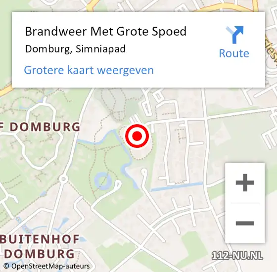 Locatie op kaart van de 112 melding: Brandweer Met Grote Spoed Naar Domburg, Simniapad op 20 augustus 2023 03:43