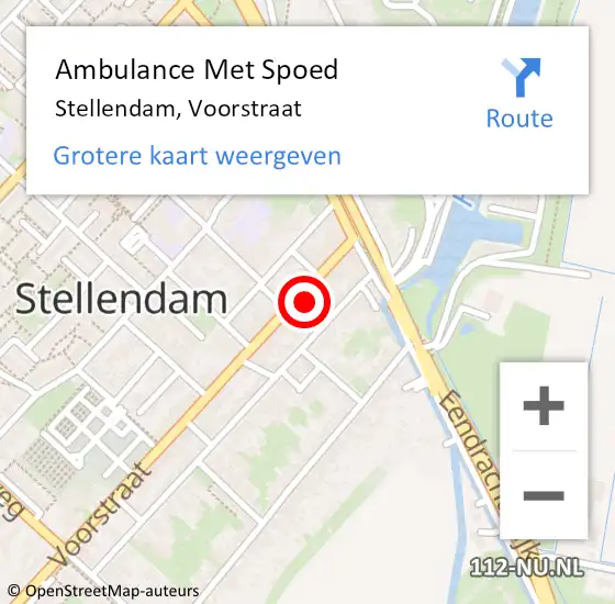 Locatie op kaart van de 112 melding: Ambulance Met Spoed Naar Stellendam, Voorstraat op 20 augustus 2023 14:12