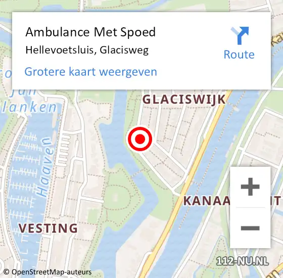 Locatie op kaart van de 112 melding: Ambulance Met Spoed Naar Hellevoetsluis, Glacisweg op 20 augustus 2023 14:37