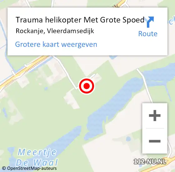 Locatie op kaart van de 112 melding: Trauma helikopter Met Grote Spoed Naar Rockanje, Vleerdamsedijk op 20 augustus 2023 15:22