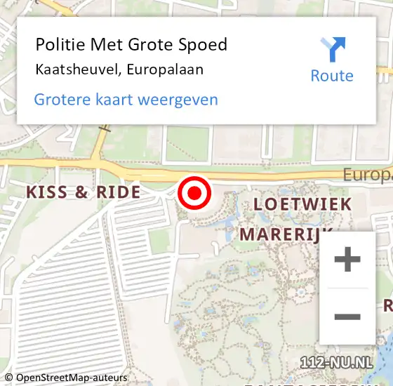 Locatie op kaart van de 112 melding: Politie Met Grote Spoed Naar Kaatsheuvel, Europalaan op 20 augustus 2023 15:37