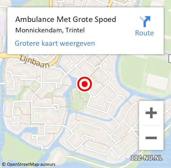 Locatie op kaart van de 112 melding: Ambulance Met Grote Spoed Naar Monnickendam, Trintel op 21 augustus 2023 06:44