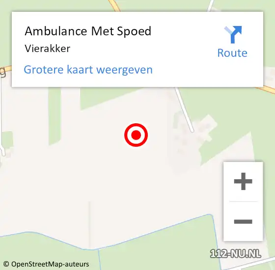 Locatie op kaart van de 112 melding: Ambulance Met Spoed Naar Vierakker op 21 augustus 2023 11:37