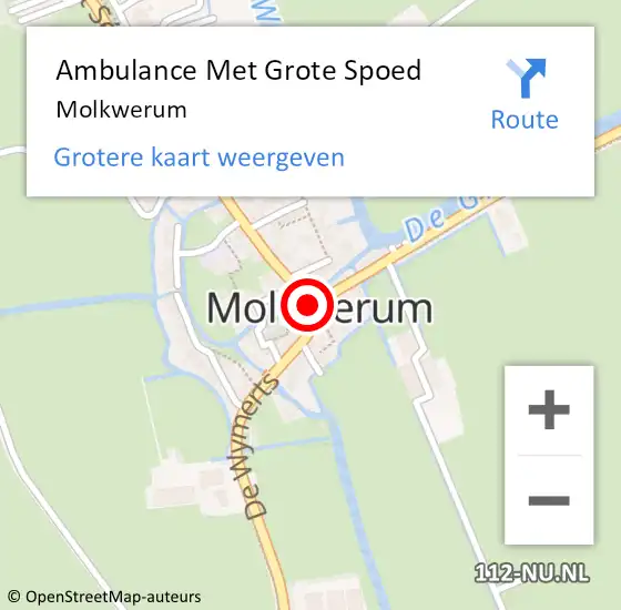 Locatie op kaart van de 112 melding: Ambulance Met Grote Spoed Naar Molkwerum op 21 augustus 2023 12:06