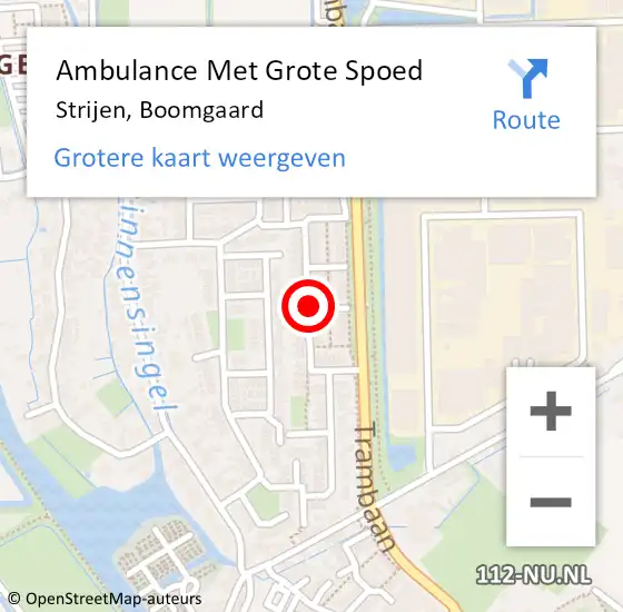 Locatie op kaart van de 112 melding: Ambulance Met Grote Spoed Naar Strijen, Boomgaard op 21 augustus 2023 12:30