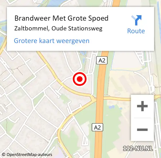 Locatie op kaart van de 112 melding: Brandweer Met Grote Spoed Naar Zaltbommel, Oude Stationsweg op 21 augustus 2023 13:36